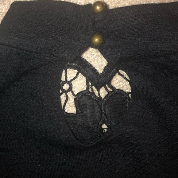 XHILARATION M Black boho bodysuit BNWT - Picture 4 of 5